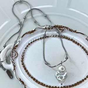 Handmade Freshwater Flameball Pearl Angel 😇 Pendant Necklace Stainless Steel